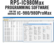 RPS-IC980Max^ Programming Software Only for the<br> Hiroyasu IC-980 and<br> IC-980 Pro Max radios *